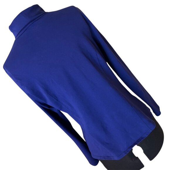 Two Coldwater Creek Supima Cotton Knit Turtleneck S (6-8) Blue & Red Long Sleeve - Picture 8 of 13